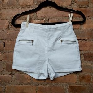 High Waist Stretchy White Shorts